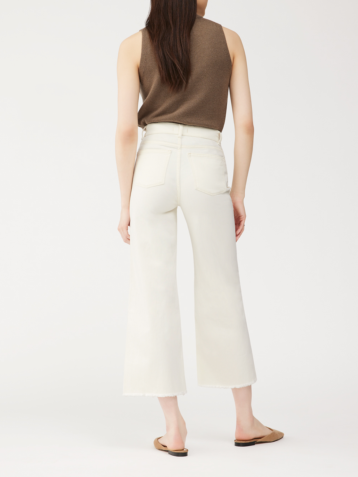 Hepburn Wide Leg High Rise Vintage Jeans | Eggshell