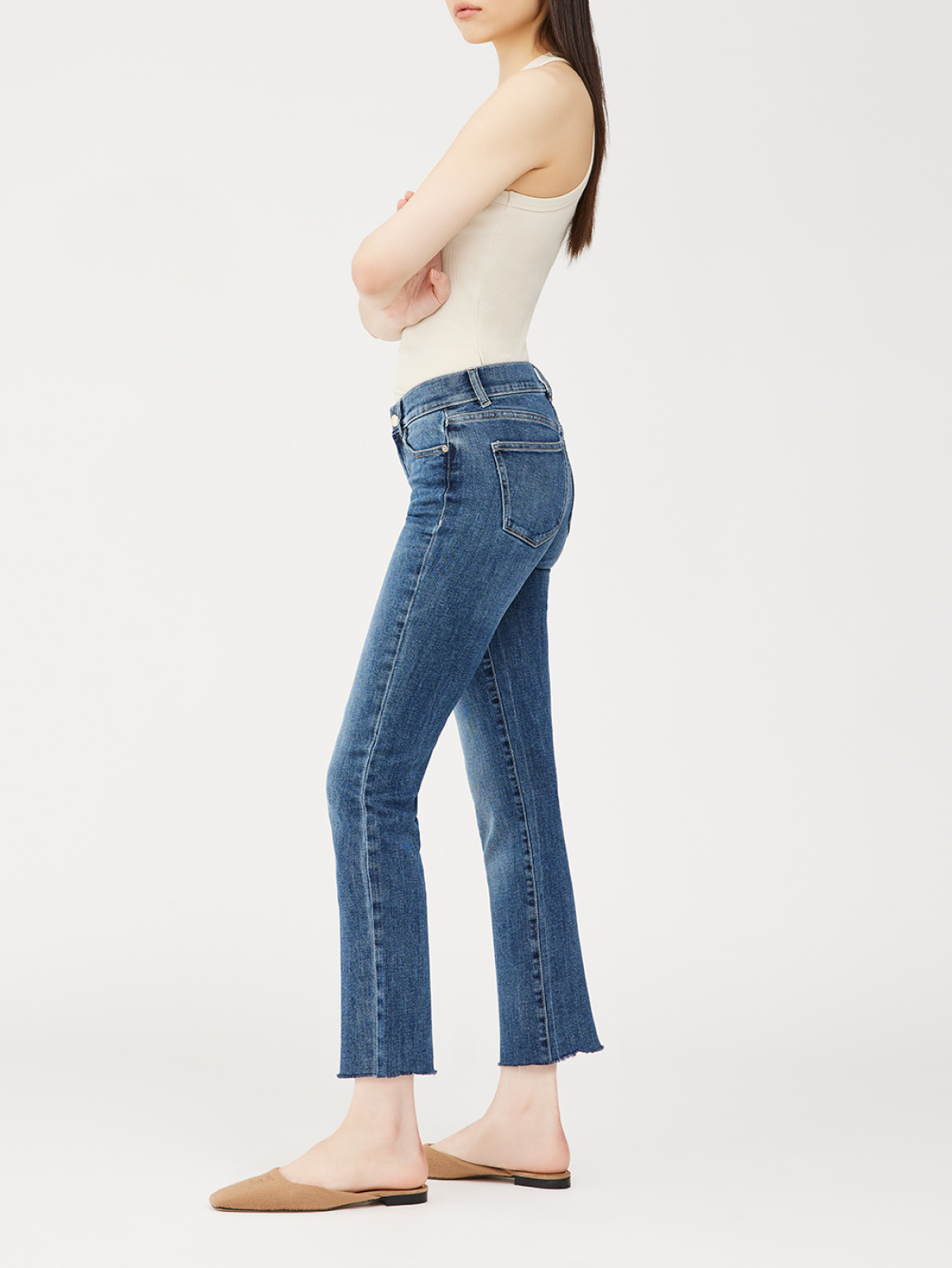 Mara Straight Mid Rise Instasculpt Ankle Jeans | Chancery