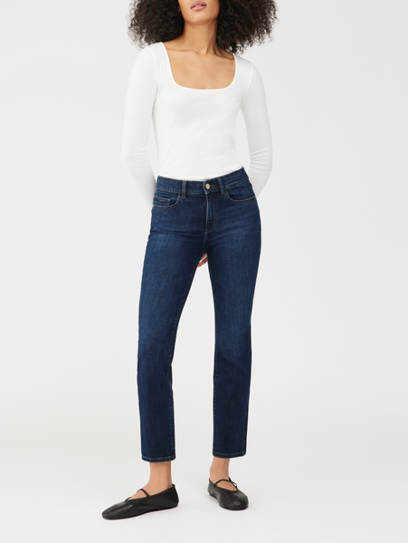 Mara Straight Mid Rise Instasculpt Ankle Jeans | India Ink – DL1961