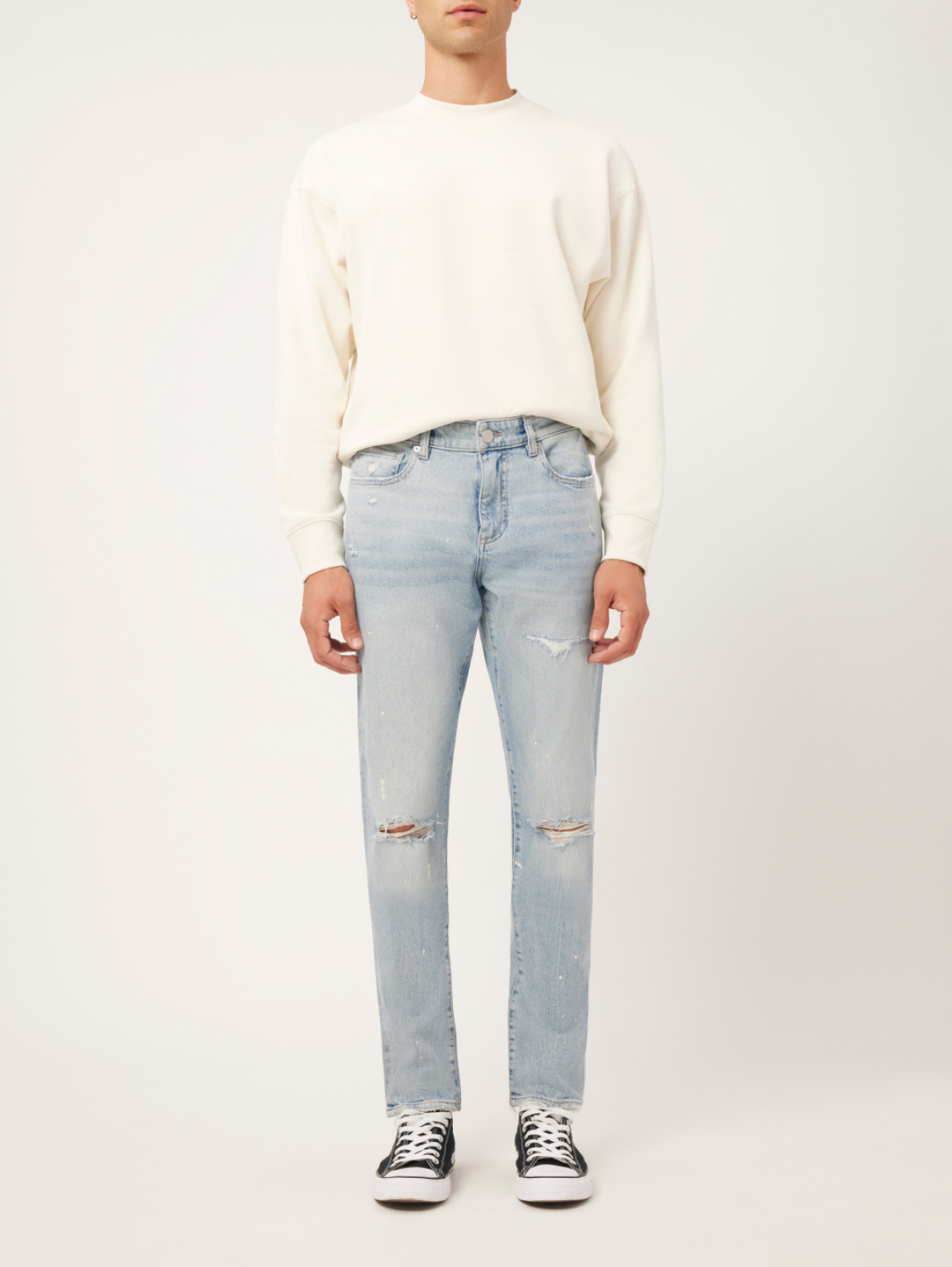 Theo Relaxed Tapered | Light Indigo Distressed