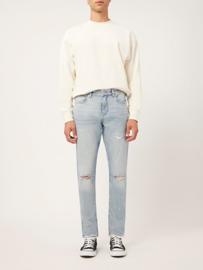 Theo Relaxed Tapered | Light Indigo Distressed